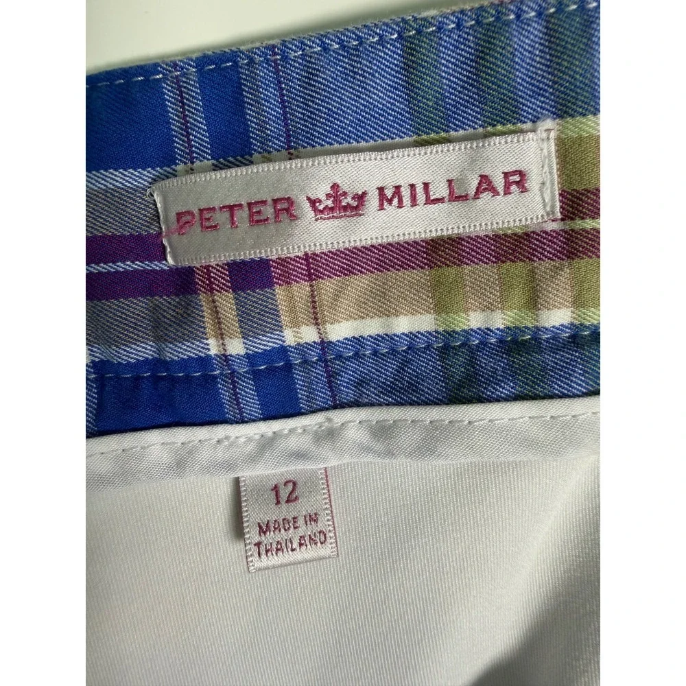 Peter Millar‎ Womens Plaid Golf Skort Blue Green Purple Pleated Skirt Size 12